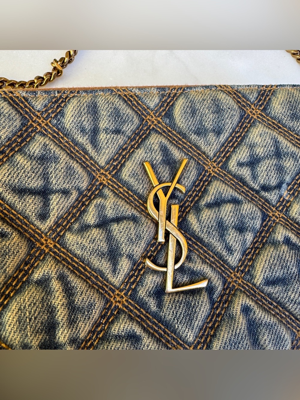 Saint Laurent Denim Becky Double-Zip Crossbody - Picture 4 of 16